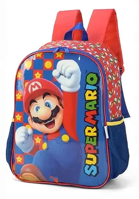 MOCHILA MARIO INFANTIL VERMELHO