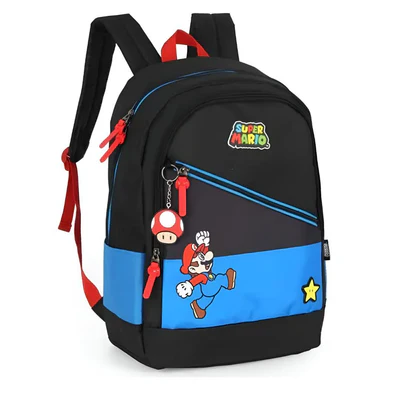 MOCHILA DE COSTAS SUPER MARIO AZUL