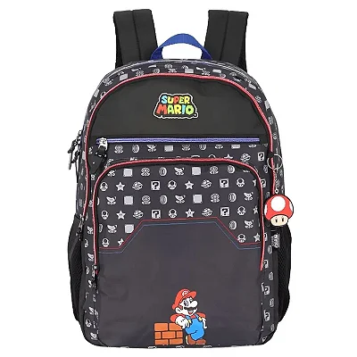 MOCHILA LAPTOP SUPER MARIO PRETO