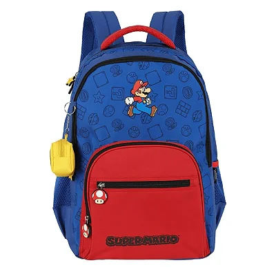 MOCHILA DE COSTAS MARIO BROS AZUL