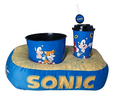 KIT ALMOFADA PIPOCA INFANTIL FIBRA VELUDO SONIC