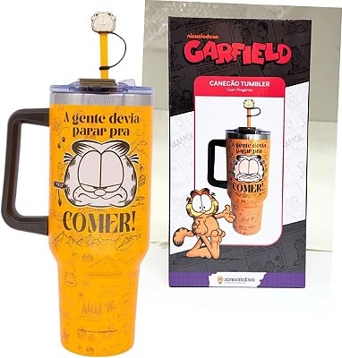 CANECAO TUMBLER C/PINGENTE 1,15LT GARFIELD