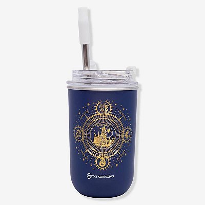 COPO NEO C/CANUDO 300ML HOGWARS BLUE