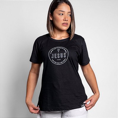 CAMISETA FEMININA JESUS (BLACK)