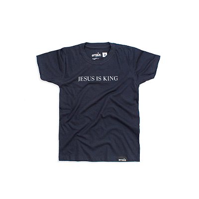 CAMISETA INFANTIL JESUS IS KING (MARINHO)