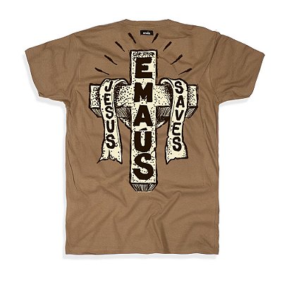CAMISETA JESUS SAVES (CARAMELO)