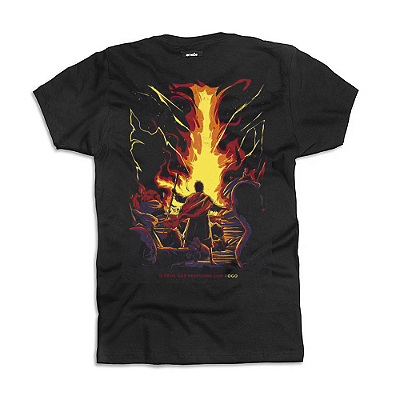 CAMISETA DEUS RESPONDE COM FOGO