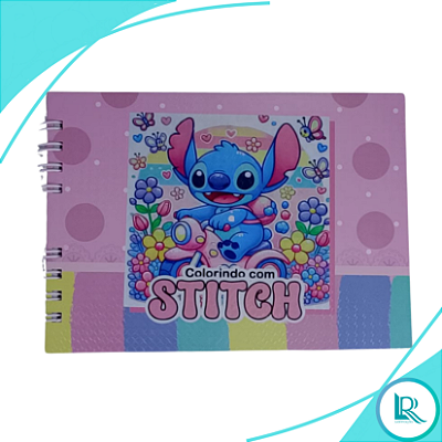 Caderno  STITCH para colorir - CAPA DURA - 50 folhas 180g