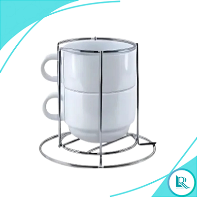 Kit Torre 2 Xícaras 150ML P/Sublimação C/Suporte