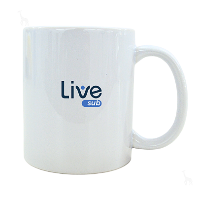 Canecas Brancas Porcelana LIVE Sublimação 325ml Premium - 12 UNIDADES