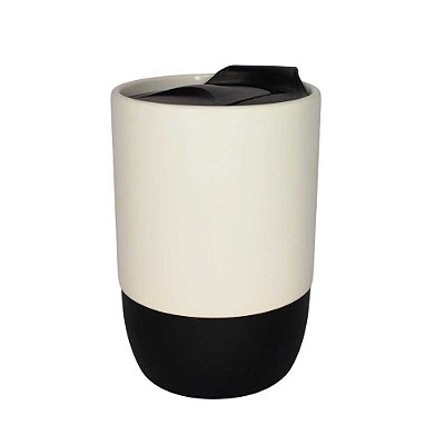 Copo com Tampa e Base Silicone 325ml Budy Live Matte - PRETO