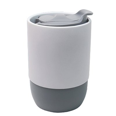 Copo com Tampa e Base Silicone 325ml Budy Live Matte - Cinza