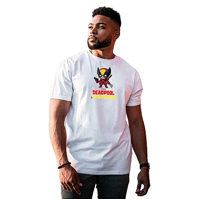 Camiseta Deadpool e Wolverine Mini Fusion masculina Premium