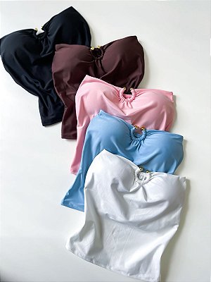 Cropped em Suplex sem Alça com Argola