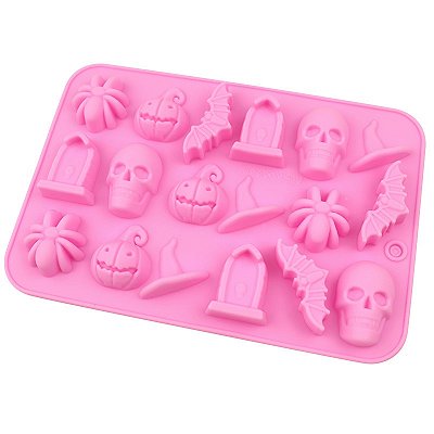 Molde Silicone Dia Das Bruxas Halloween Abóbora Caveira
