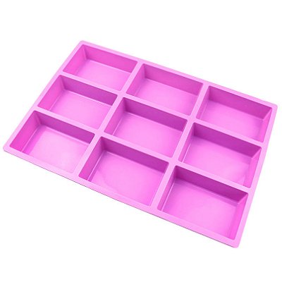 Molde Forma de Silicone Atacado Sabonete Artesanal 9 Cavidades S09 Liso