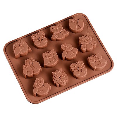 Forma Molde Silicone Corujas Chocolate Resina Sabonete