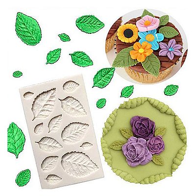 Molde de Silicone Atacado Folhas Para Pasta Americana Bolos Doces