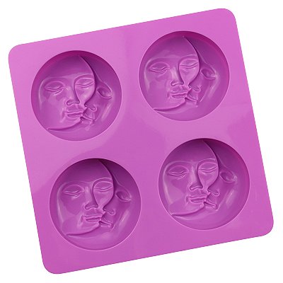 Molde de Silicone Atacado Sabonete Artesanal 4 Cavidades Lua S23