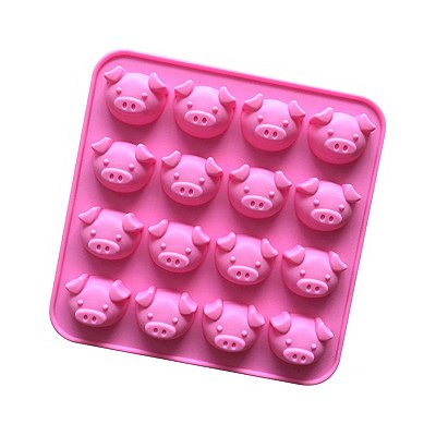 Forma Molde Silicone 16 Porco Porquinho Chocolate