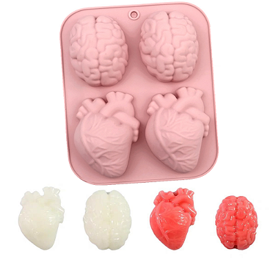 Molde Silicone Atacado Cérebro Coração Realista Halloween