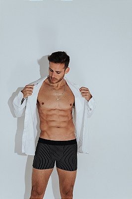 Cueca boxer Risca de Giz Preta