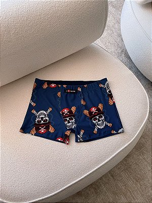 Cueca Boxer Caveira azul 0912