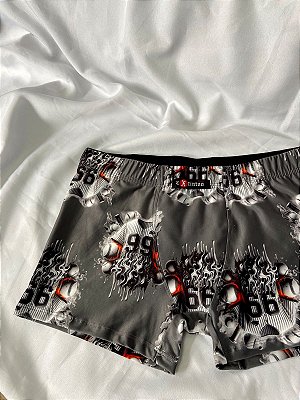 Cueca Boxer beisebol cinza 0912