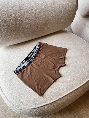 Cueca Boxer lisa marrom 0924