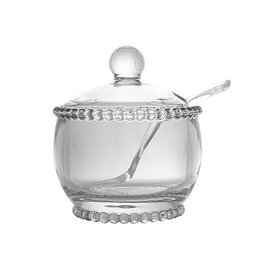 Açucareiro de Cristal com Colher Pearl 200ml - Wolff
