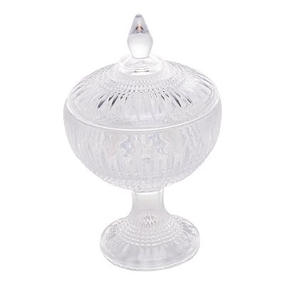 Potiche Decorativo de Cristal com Pé Queen 14cm x 22cm - Wolff