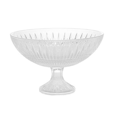 Centro de Mesa de Cristal com Pé Queen 30cm x 19cm - Wolff