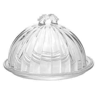Queijeira de Cristal Ecológico com Tampa Imperial 20,5cm x 12,5cm - Lyor