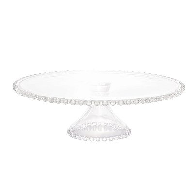 Prato para Bolo com Pé de Cristal Pearl 31cm x 11cm - Wolff