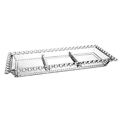 Petisqueira de Cristal Diamante 13cm x 30cm x 2,5cm - L'Hermitage