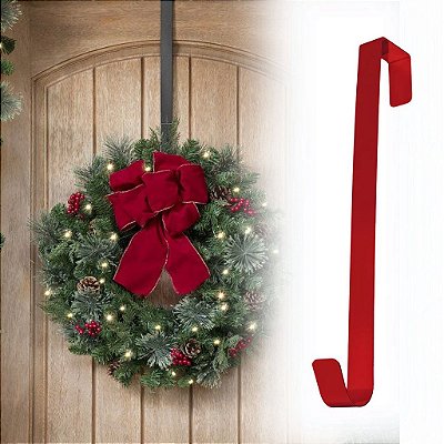 Suporte De Guirlanda Para Porta Natal - Vermelho