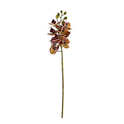 Haste Orquídea 3D Mini 60cm - Amarelo com Vinho