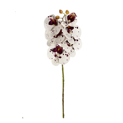 Haste Orquídea Phalaenopsis 3D X6 - Branco com Vinho