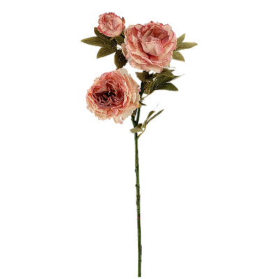 Haste Peonia com 3 Flores 78cm - Rosa