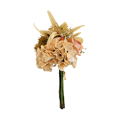 Buque Hortencia Outonal Ramalhete 40cm - Creme