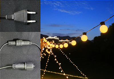 Varal de Luz Cordão com 5m e 10 Lâmpadas Branco Quente 220V