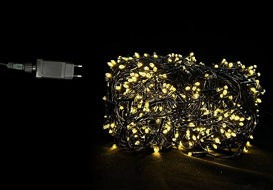 Pisca LED Fio Verde 100m com 1000 LEDs Branco Quente Bivolt
