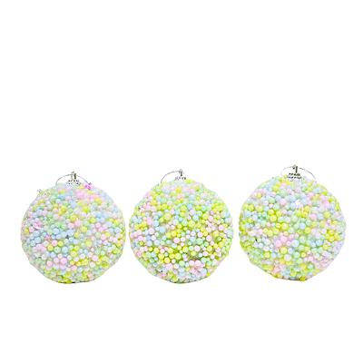 Conjunto 3 Bolas de Natal 8cm Decorada