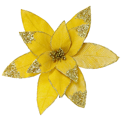 Flor Natalina 42cm com 12 Petalas Amarela