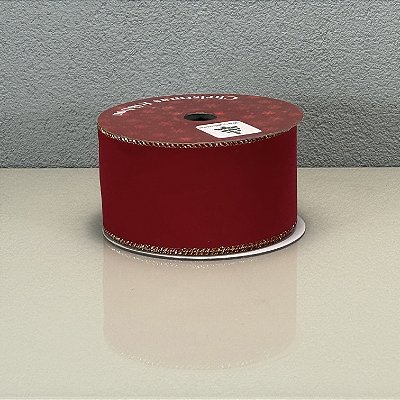 Fita Decorativa Aramada Vermelha 6.3cm x 9.14m