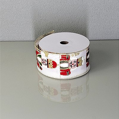 Fita Decorativa Branca com Soldadinho 6.3cm x 9.14m