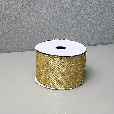 Fita Decorativa Dourada 6.3cm x 9.14m