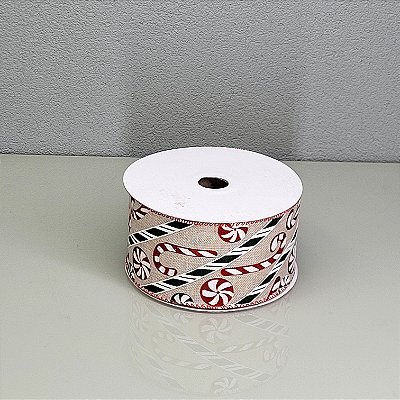 Fita Decorativa Estampa Candy 6.3cm x 9.14m