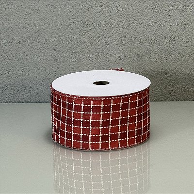 Fita Decorativa Estampa Quadriculada 6.3cm x 9.14m