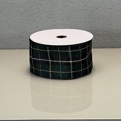 Fita Decorativa Verde com Xadrez 6.3cm x 9.14m